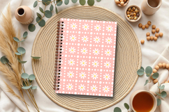 Pink daisy seamless pattern png Digital paper Boho wallpaper Product Image 3