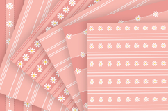 Pink daisy stripes seamless pattern png Cute digital paper Product Image 5