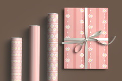 Pink daisy stripes seamless pattern png Cute digital paper Product Image 2