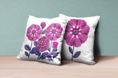 Pink decorative flowers sublimation watercolor