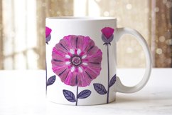 Pink decorative flowers sublimation watercolor