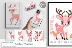 Digital Paper Pink Deer Valentine Product Image 1