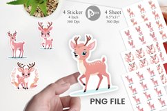 Pink Deer Valentine Sticker Product Image 1