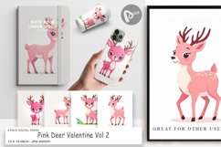Digital Paper Pink Deer Valentine Product Image 1