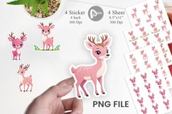 Pink Deer Valentine Sticker Product Image 1
