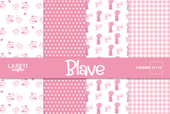 pink digital paper with cute patterns