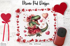 Valentines Day Lady Dinosaur|Love Mouse Pad Sublimation Product Image 1