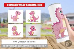 Tumbler Pink Dinosaur Valentine Product Image 1