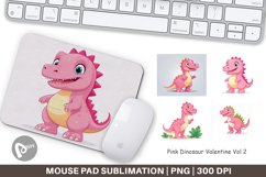 Mouse Pad Pink Dinosaur Valentine Product Image 1