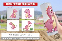Tumbler Pink Dinosaur Valentine Product Image 1