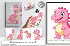 Digital Paper Pink Dinosaur Valentine Product Image 1