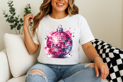 pink disco ball cowgirl png, western disco clipart sublimation, girly cowgirl png design, disco cowgirl pink sublimation, rodeo party pink disco png, trendy western cowgirl clipart, pink disco sublimation design, country girl disco png art, cowgirl party 