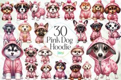 Pink Dog Hoodie Sublimation Clipart Product Image 1