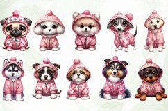 Pink Dog Hoodie Sublimation Clipart Product Image 2