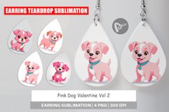 Earring Pink Dog Valentine Product Image 1