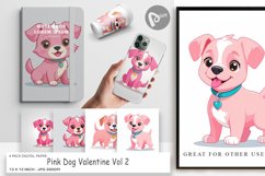 Digital Paper Pink Dog Valentine Product Image 1