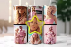 Pink Doll Tumbler Wrap Sublimation Pink Tumbler PNG Design