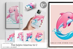 Digital Paper Pink Dolphin Valentine Product Image 1