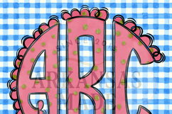 Pink Dotty Easter Monogram, Round Scallop Full Alpha Product Image 2