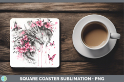 GorgeousPink Drips BS02 Square Coaster design.