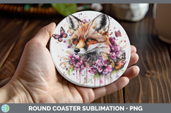 GorgeousPink Drips BS02 Round Coaster design.