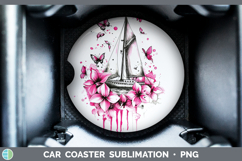 GorgeousPink Drips BS02 Car Coaster design.