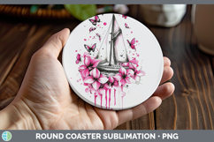 GorgeousPink Drips BS02 Round Coaster design.