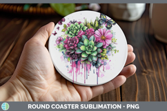 GorgeousPink Drips BS02 Round Coaster design.