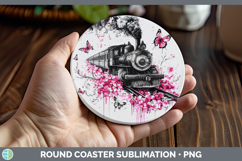 GorgeousPink Drips BS02 Round Coaster design.