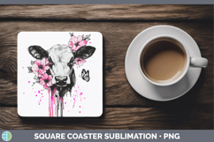 GorgeousPink Drips Square Coaster design.