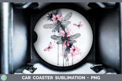 GorgeousPink Drips Car Coaster design.