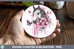 GorgeousPink Drips Round Coaster design.