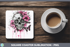 GorgeousPink Drips Square Coaster design.