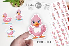 Pink Duck Valentine Sticker Product Image 1