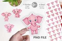 Pink Elephant Valentine Sticker Product Image 1