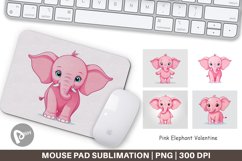 Mouse Pad Pink Elephant Valentine Product Image 1