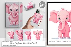Digital Paper Pink Elephant Valentine Product Image 1