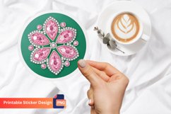 Pink Exquisite Precious Gems Sticker, Pink Crystal Sticker Product Image 1