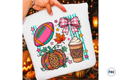 Pink Fall Football Pumpkin PNG Product Image 1