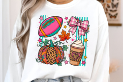 Pink Fall Football Pumpkin PNG Product Image 2