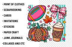 Pink Fall Football Pumpkin PNG Product Image 3