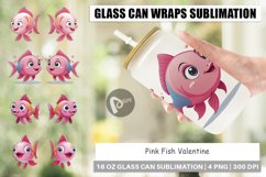 Glass Can Wraps Pink Fish Valentine Product Image 1