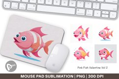 Mouse Pad Pink Fish Valentine Product Image 1