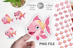 Pink Fish Valentine Sticker Product Image 1