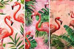 Pink Flamingo Tropical Digital Paper Bundle Product Image 5