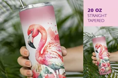Pink Flamingo Tumbler Sublimation 20oz Product Image 1