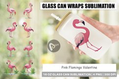Glass Can Wraps Pink Flamingo Valentine Product Image 1