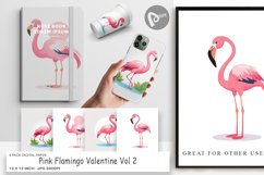 Digital Paper Pink Flamingo Valentine Product Image 1