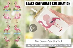 Glass Can Wraps Pink Flamingo Valentine Product Image 1