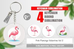 Keychain Pink Flamingo Valentine Product Image 1